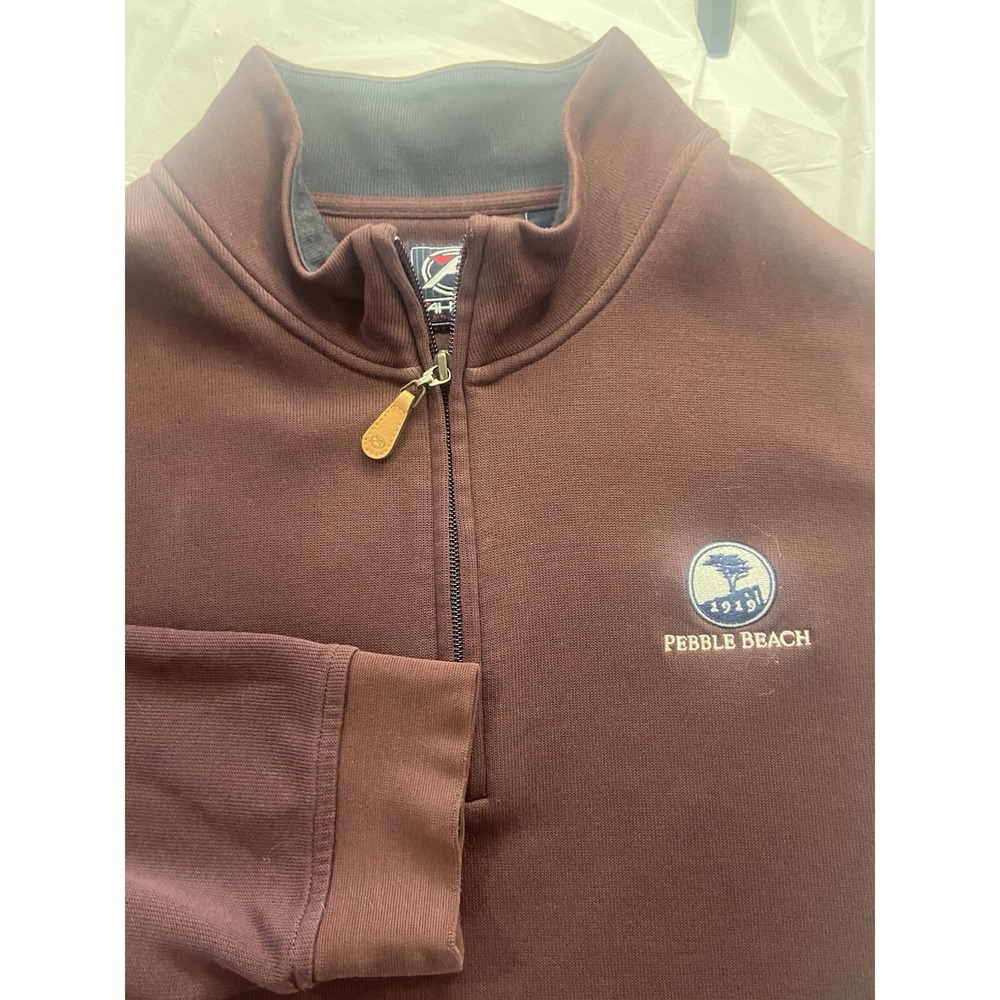 Men's Ahead Dark Brown 1/4 Zip Golf Pullover High Neck Sweatshirt-Size 2XL